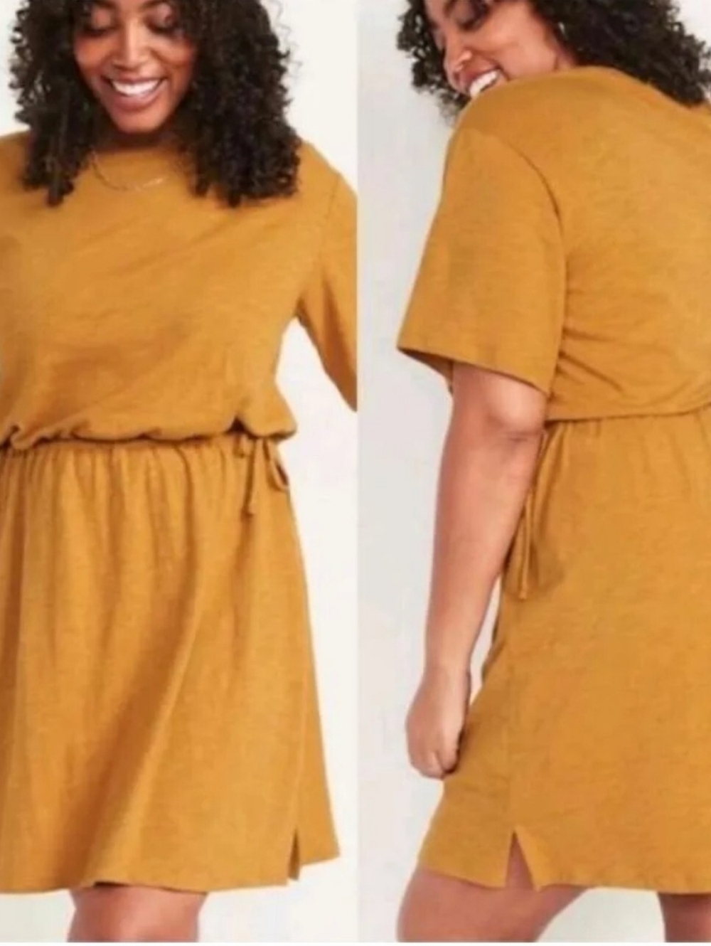 Nwt Sz XXL Old Navy Cinch Waist Short-sleeve Cotton Knit T-shirt Dress